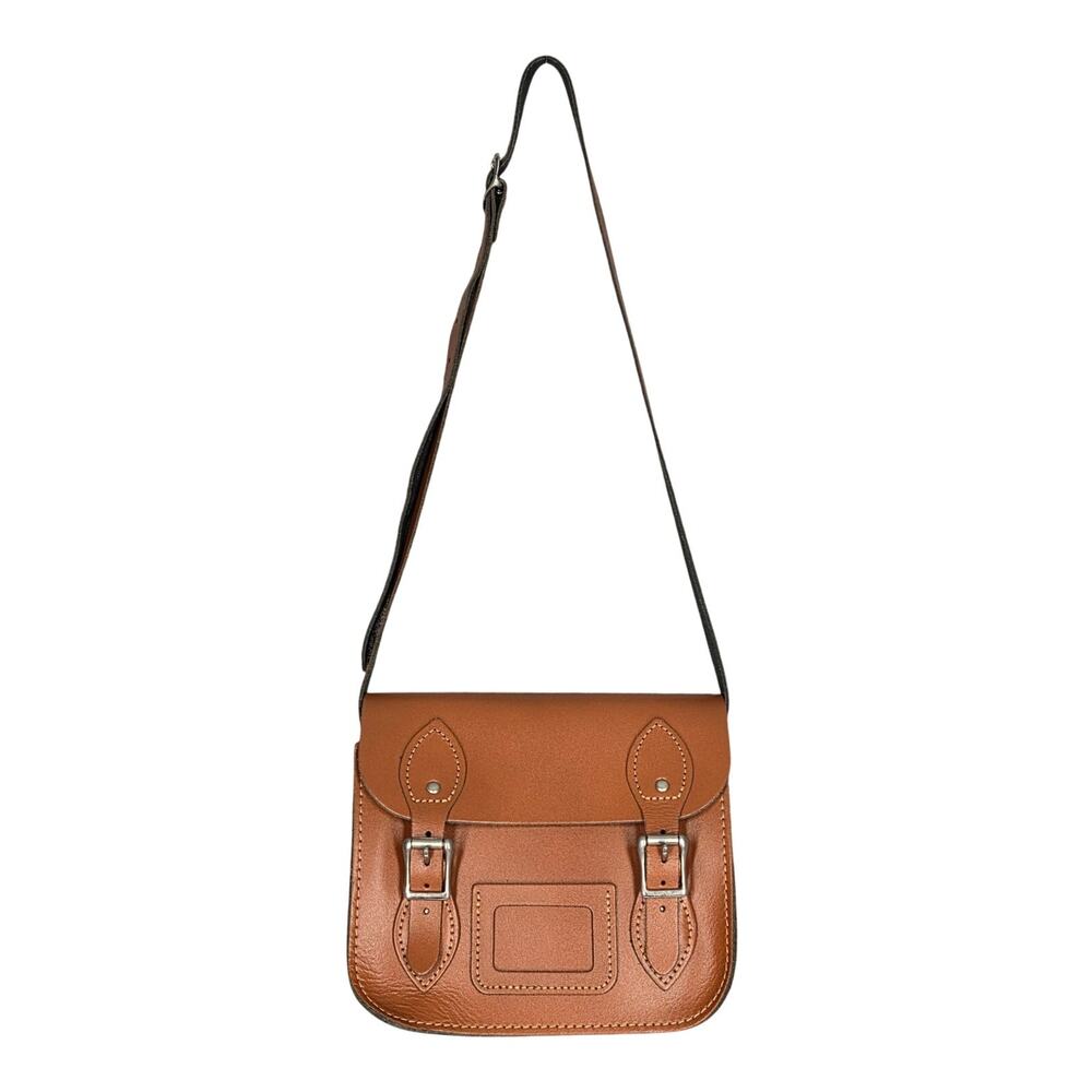 THE LEATHER SATCHEL CO. HAND‑CRAFTED ENGLISH LEATHER SATCHEL – BROWN – 8" x 7"